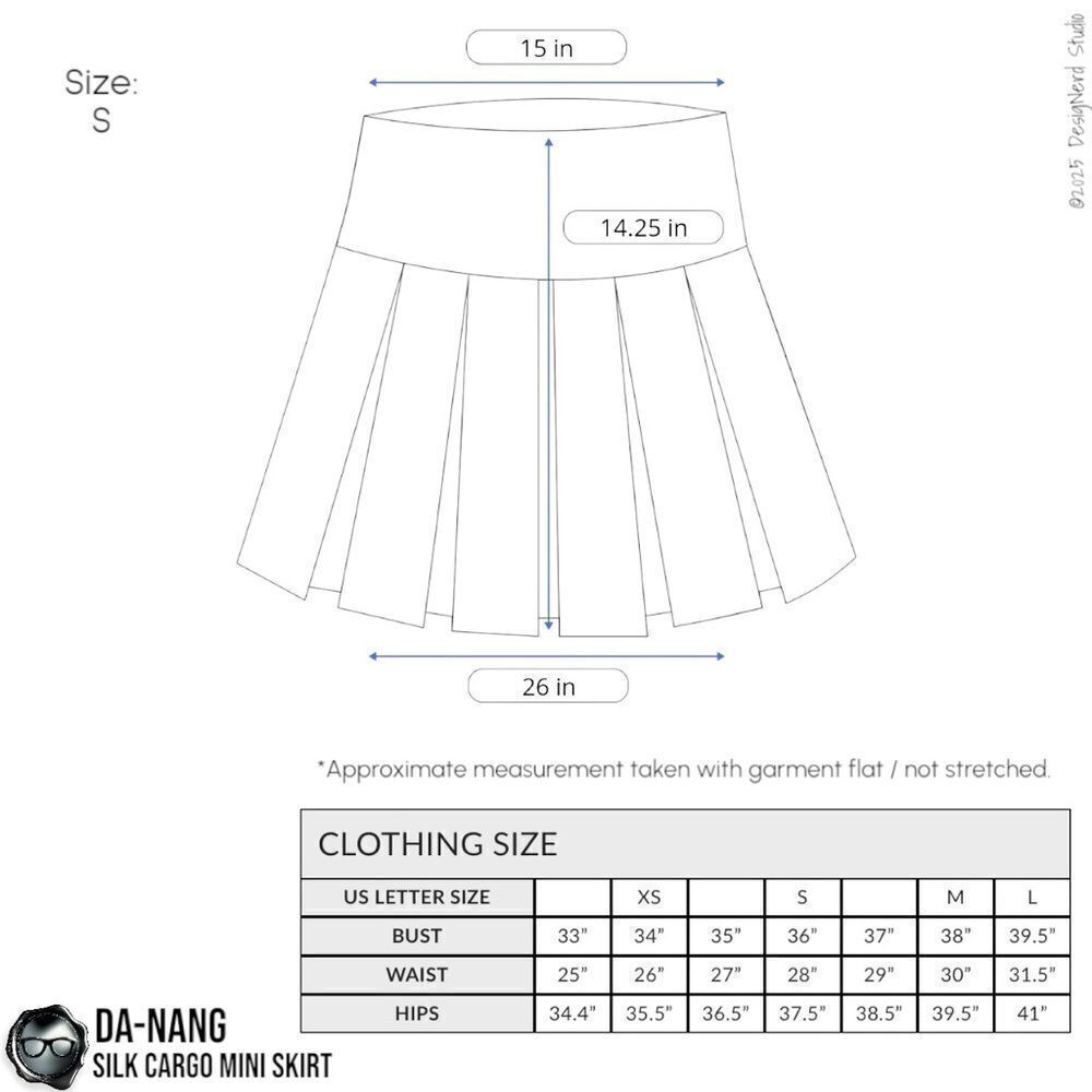 DA-NANG SURPLUS INDO-CHINE VINTAGE SILK PLEATED CARGO MINI SKIRT IN CORAL SMALL - Picture 12 of 13